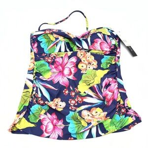NWOT 🌴 La Blanca Floral Print Bikini Top - Multicolor Floral Beach size 6